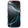 Phonesta Wavy Gradient Silicone Back Cover hoesje voor Apple iPhone 16 Pro - Roze/Blauw 3