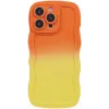 Phonesta Wavy Gradient Silicone Back Cover hoesje voor Apple iPhone 16 Pro Max - Oranje/Geel
