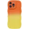Phonesta Wavy Gradient Silicone Back Cover hoesje voor Apple iPhone 16 Pro Max - Oranje/Geel