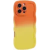 Phonesta Wavy Gradient Silicone Back Cover hoesje voor Apple iPhone 16 Pro Max - Oranje/Geel 2