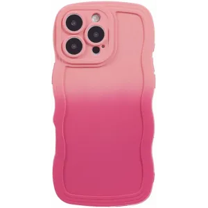 Phonesta Wavy Gradient Silicone Back Cover hoesje voor Apple iPhone 16 Pro Max - Roze