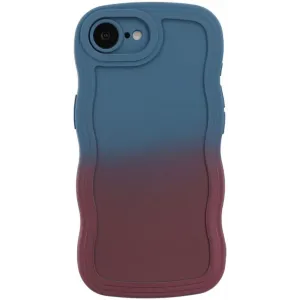 Phonesta Wavy Gradient Silicone Back Cover hoesje voor Apple iPhone 17e/16e - Donkerblauw/Donkerpaars