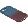 Phonesta Wavy Gradient Silicone Back Cover hoesje voor Apple iPhone 17e/16e - Donkerblauw/Donkerpaars 5