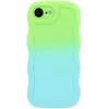 Phonesta Wavy Gradient Silicone Back Cover hoesje voor Apple iPhone 17e/16e - Groen/Blauw