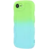 Phonesta Wavy Gradient Silicone Back Cover hoesje voor Apple iPhone 17e/16e - Groen/Blauw 4