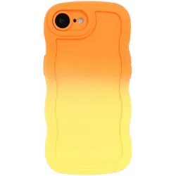 Phonesta Wavy Gradient Silicone Back Cover hoesje voor Apple iPhone 17e/16e - Oranje/Geel