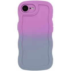 Phonesta Wavy Gradient Silicone Back Cover hoesje voor Apple iPhone 17e/16e - Paars