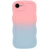 Phonesta Wavy Gradient Silicone Back Cover hoesje voor Apple iPhone 17e/16e - Roze/Blauw