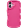 Phonesta Wavy Silicone Back Cover hoesje voor Apple iPhone 16 - Hot Pink