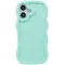 Phonesta Wavy Silicone Back Cover hoesje voor Apple iPhone 16 - Mintgroen