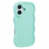 Phonesta Wavy Silicone Back Cover hoesje voor Apple iPhone 16 - Mintgroen 2