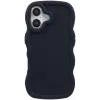 Phonesta Wavy Silicone Back Cover hoesje voor Apple iPhone 16 - Zwart