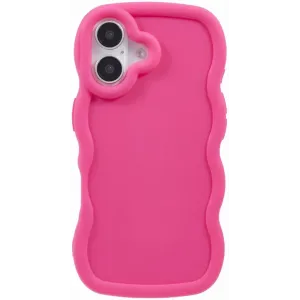 Phonesta Wavy Silicone Back Cover hoesje voor Apple iPhone 16 Plus - Hot Pink