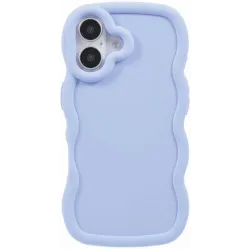 Phonesta Wavy Silicone Back Cover hoesje voor Apple iPhone 16 Plus - Paars