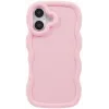 Phonesta Wavy Silicone Back Cover hoesje voor Apple iPhone 16 Plus - Roze