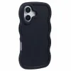 Phonesta Wavy Silicone Back Cover hoesje voor Apple iPhone 16 Plus - Zwart 2