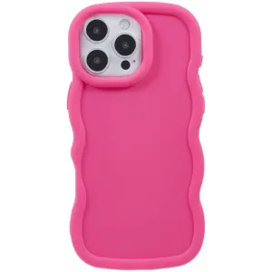 Phonesta Wavy Silicone Back Cover hoesje voor Apple iPhone 16 Pro - Hot Pink