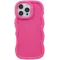 Phonesta Wavy Silicone Back Cover hoesje voor Apple iPhone 16 Pro - Hot Pink