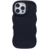 Phonesta Wavy Silicone Back Cover hoesje voor Apple iPhone 16 Pro - Zwart