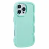 Phonesta Wavy Silicone Back Cover hoesje voor Apple iPhone 16 Pro Max - Mintgroen 2