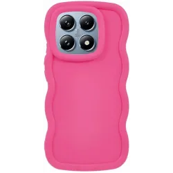 Phonesta Wavy Silicone Back Cover hoesje voor Xiaomi 14T - Hot Pink