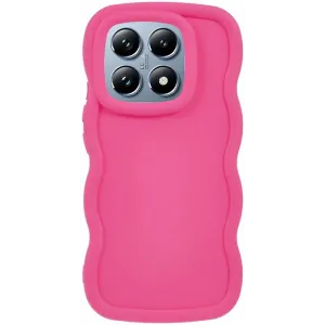 Phonesta Wavy Silicone Back Cover hoesje voor Xiaomi 14T - Hot Pink