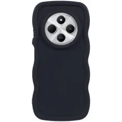 Phonesta Wavy Silicone Back Cover hoesje voor Xiaomi Redmi 14C / Xiaomi Poco C75 - Zwart