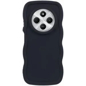Phonesta Wavy Silicone Back Cover hoesje voor Xiaomi Redmi 14C / Xiaomi Poco C75 - Zwart
