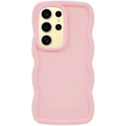 Phonesta Wavy Silicone Back Cover hoesje voor Samsung Galaxy S25 Ultra - Roze