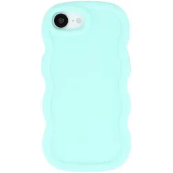 Phonesta Wavy Silicone Back Cover hoesje voor Apple iPhone 17e/16e - Mintgroen