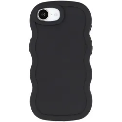 Phonesta Wavy Silicone Back Cover hoesje voor Apple iPhone 17e/16e - Zwart