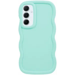 Phonesta Wavy Silicone Back Cover hoesje voor Samsung Galaxy A35 - Mintgroen