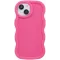 Phonesta Wavy Silicone Back Cover hoesje voor Apple iPhone 15 - Hot Pink