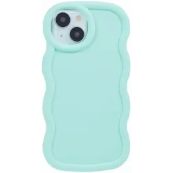 Phonesta Wavy Silicone Back Cover hoesje voor Apple iPhone 15 - Mintgroen