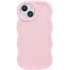 Phonesta Wavy Silicone Back Cover hoesje voor Apple iPhone 15 - Roze