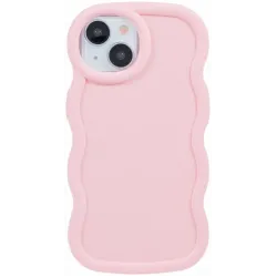 Phonesta Wavy Silicone Back Cover hoesje voor Apple iPhone 15 - Roze