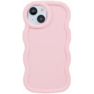 Phonesta Wavy Silicone Back Cover hoesje voor Apple iPhone 15 - Roze