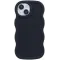 Phonesta Wavy Silicone Back Cover hoesje voor Apple iPhone 15 - Zwart