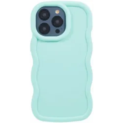 Phonesta Wavy Silicone Back Cover hoesje voor Apple iPhone 15 Pro - Mintgroen
