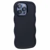 Phonesta Wavy Silicone Back Cover hoesje voor Apple iPhone 15 Pro - Zwart 3