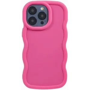 Phonesta Wavy Silicone Back Cover hoesje voor Apple iPhone 15 Pro Max - Hot Pink