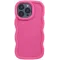Phonesta Wavy Silicone Back Cover hoesje voor Apple iPhone 15 Pro Max - Hot Pink