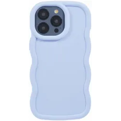 Phonesta Wavy Silicone Back Cover hoesje voor Apple iPhone 15 Pro Max - Paars