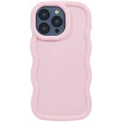 Phonesta Wavy Silicone Back Cover hoesje voor Apple iPhone 15 Pro Max - Roze
