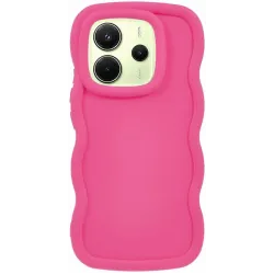 Phonesta Wavy Silicone Back Cover hoesje voor Xiaomi Redmi Note 14 4G - Hot Pink
