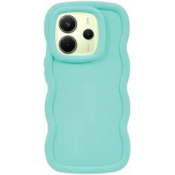 Phonesta Wavy Silicone Back Cover hoesje voor Xiaomi Redmi Note 14 4G - Mintgroen