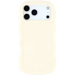 Phonesta Wavy Silicone Back Cover hoesje voor Apple iPhone 17 Pro - Beige
