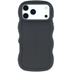 Phonesta Wavy Silicone Back Cover hoesje voor Apple iPhone 17 Pro - Zwart