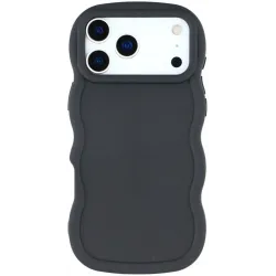 Phonesta Wavy Silicone Back Cover hoesje voor Apple iPhone 17 Pro Max - Zwart