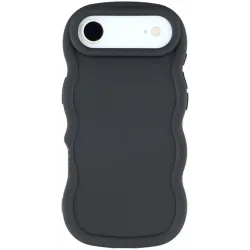 Phonesta Wavy Silicone Back Cover hoesje voor Apple iPhone Air - Zwart